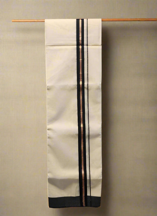 Dhoti Black and copper Border