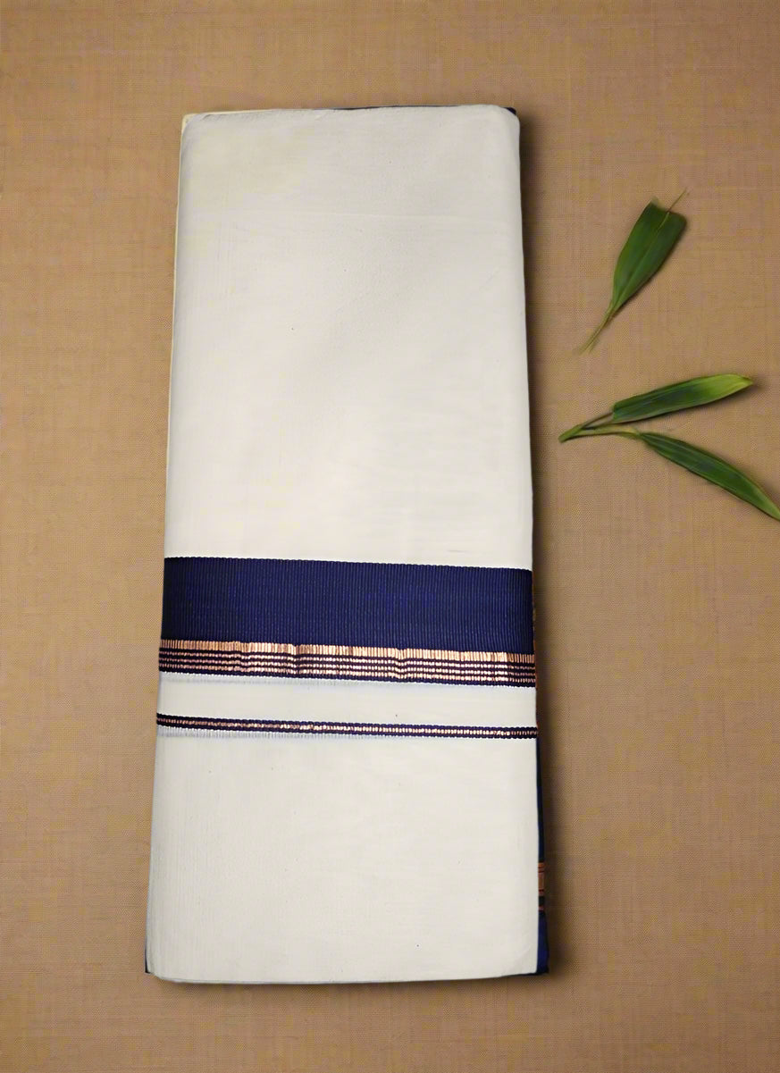 Dhoti Violet and copper border