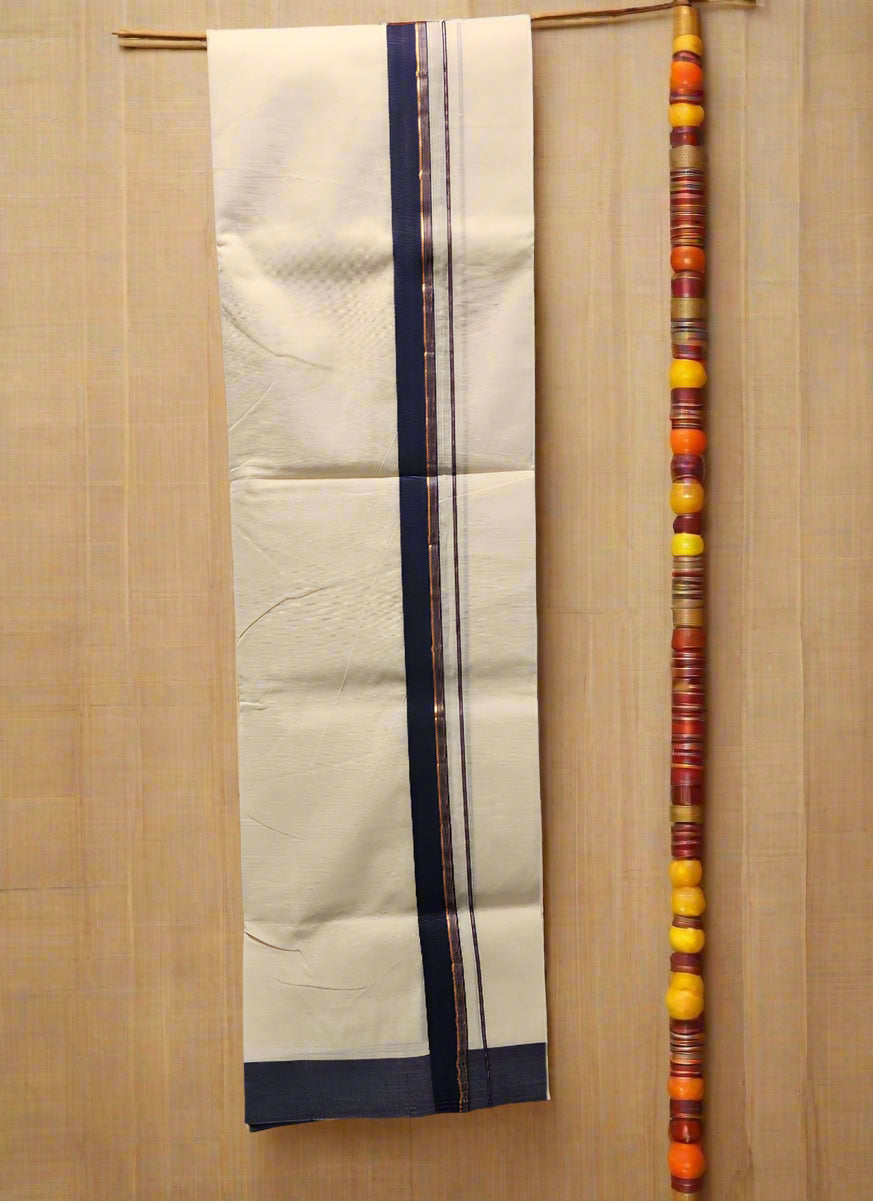 Dhoti Violet and copper border