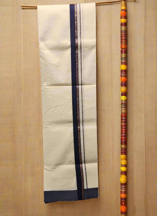 Dhoti Violet and copper border